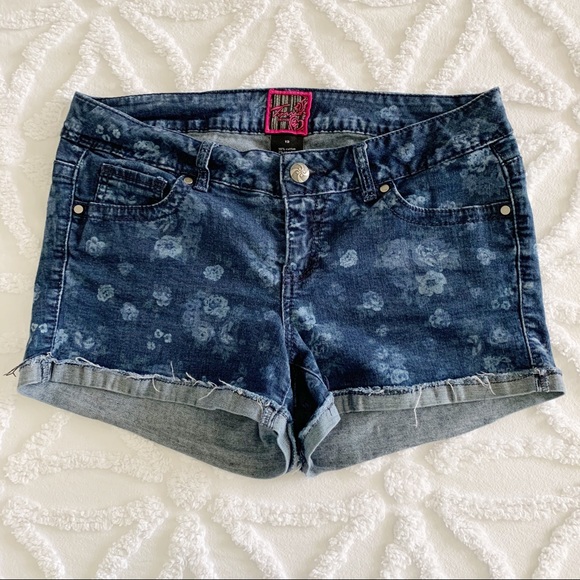 torrid Pants - TORRID blue floral jean shorts size 12